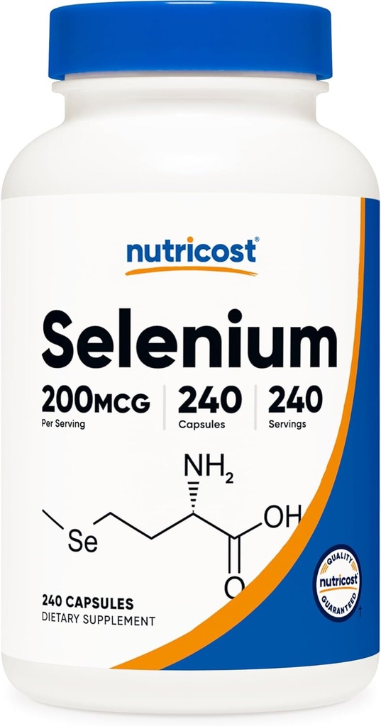 Nutricost Selenium 200mcg, 240 cápsulas vegetarianas, no GMO, Gluten Free L-Selenomethionine