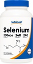 Nutricost Selenium 200mcg, 240 Vegetarian Capsules, Non-GMO, Gluten Free L-Selenomethionine