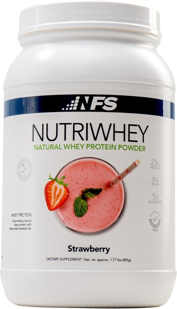 NF Sports Post Workout Nutri Whey Protein Powder, Dietary Supplement, Amino Energy, Supports Immunity, BCAA Powder, Helps Fight Stress (Alpine Strawder, 828g, 23 Servings)