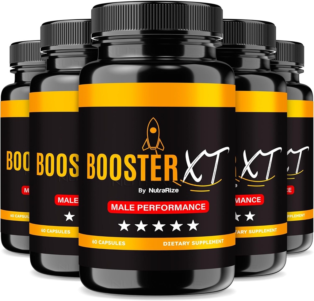 NutraRize (Pack of 5 Booster XT for Men, Male Enhancing Capsules, Premium Formula to Support Daily Energy & Peak Performance, Multivitamin Pills for Overall Health, Reviews (300 Capsules)