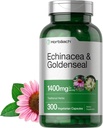 Horbäach Echinacea Goldenseal Capsules Silencio 1400mg Silencio 300 Conde Silencio Vegetariano, No GMO, Gluten Free Extract Suplemento