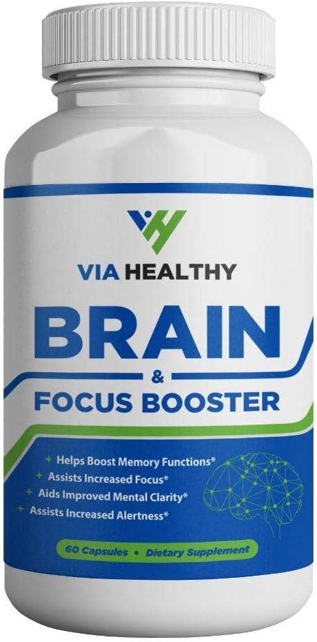 Booster de cerebro y enfoque por vía saludable - Mejorar el enfoque, aumentar la concentración, mejorar la memoria y la claridad, mejora de la mente, extracción de jengibre