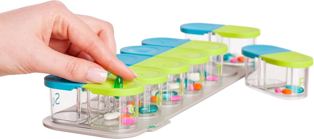 Sagely Smart Active Weekly Pill Box Organizer- AM/PM Pill Planner with Free App and 7 Removable Pods