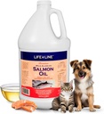 Life Line Salvaje Aceite de Salmón de Alaska para Perros " Cats ANTE Omega-3 Suplemento de aceite de pescado para la salud de la piel, la carne brillante " Soporte conjunto – 128 oz