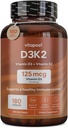 D3K2 Silencio D3 K2 combina vitamina K y vitamina D con calcio y bioperina. D3 y K2 Suplementos Huesos sanos, Corazón &amp; Musculos