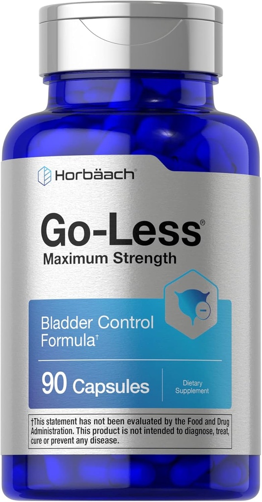 Horbäach Go Less Bladder Control Supplement | 90 Capsules | Maximum Strength Pills for Women and Men | Non-GMO & Gluten Free Formula