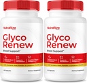 NutraRize (Pack of 2 Glyco Renew Pills, All Natural Blood Support Formula, Maximum Strength Supplement to Maintain Stable Levels, Your Journey Towards Health, Official Reviews (120 Capsules)