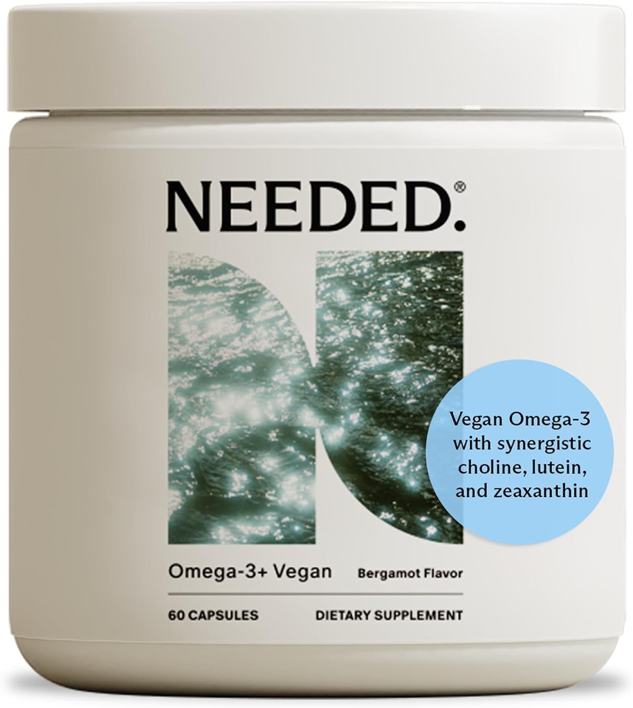 Necesitado. Prenatal Omega-3 - Dosis de alta potencia de aceite de pescado de origen sostenible, Bergamot Flavor, 1000mg DHA, 1000mg EPA, Encasada en una Shell de Softgel de base vegetal, de 30 días