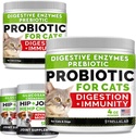 8oz Probióticos Polvo + 240ct Hemp Glucosamine Joint Supplement Bundle - Alivia la Diarrea + Alivio de Dolor Conjunto - Enzimas Digestivos + Prebióticos + Omega 3, Aceite de cáñamo + Condroitina, MSM - Hecho en EE.UU.