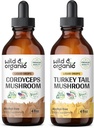 Wild &amp; Organic Cordyceps Tincture 4 fl oz &amp; Turquía Tail Mushroom Tincture 4 fl oz
