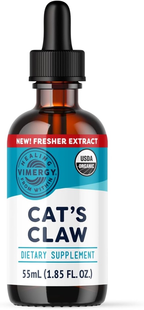 Vimergy Organic Cat’s Claw Liquid – Proporciona soporte antioxidante* – Beneficios El Sistema Inmunitario* – Orgánico, Vegano, Libre de gluten, No GMO – 30 Servimientos (55 ml)