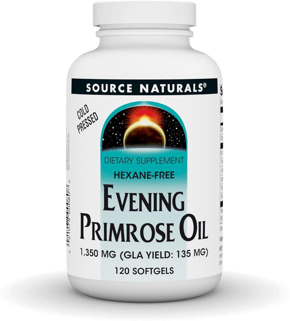 Source Naturals Evening Primrose Oil, Hexane Free, Cold-Pressed* - 1350mg, 120 Softgels
