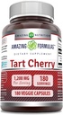Amazing Fórmulas Tart Cherry 1200 MgPer Serving TEN 180 Veggie Capsules Suplemento No-GMO TENIDO Gluten Free TEN Made in USA