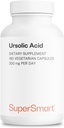 Supersmart - Ácido ursólico 300mg por día (bien tolerado) - Rosemary Leaf Extract Suplemento No-GMO &amp; Gluten Libre - 180 cápsulas vegetarianas