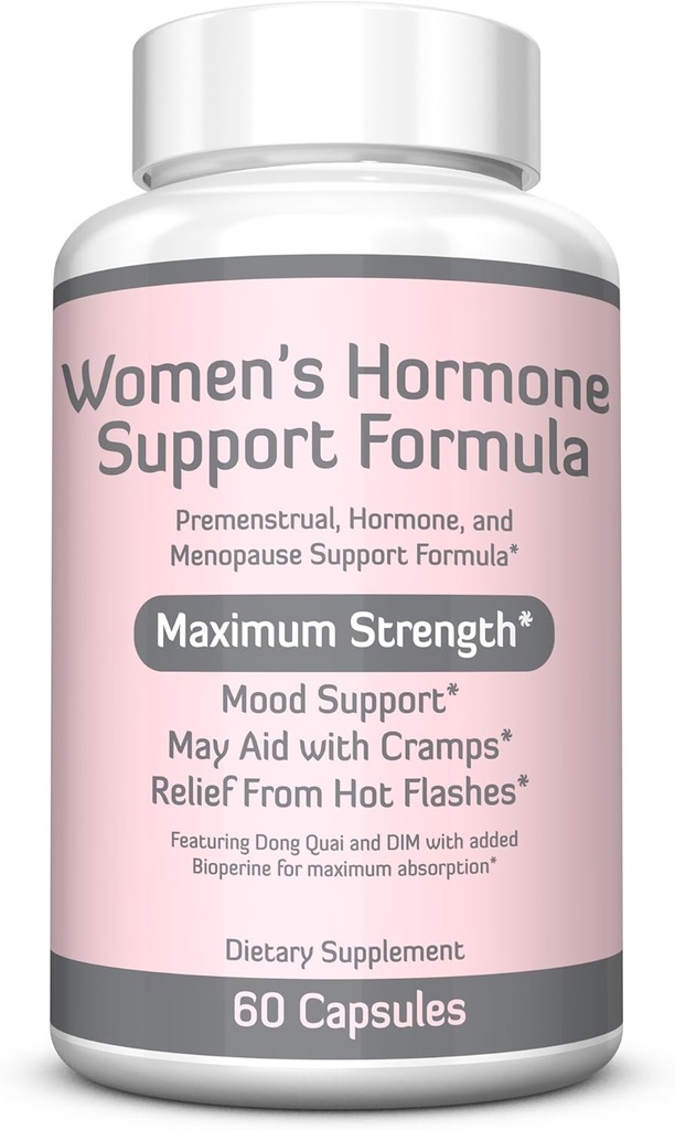 Re+Gen Nutrition Women's Hormone Balance Support, Suplemento con Vitamina E, Dong Quai y DIM 200 mg con BioPerine, PMS, Hot Flashes, Mood Swings, Night Sweats Support, 60 cápsulas, 2 Month Supply