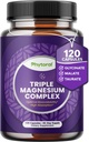 Altamente Potent Magnesium Complex Capsules - Triple Magnesium Blend con Taurate Glycinate y Malate - 400mg Suplemento soporta Relax &amp; Wellness general No GMO Vegan 120 cápsulas