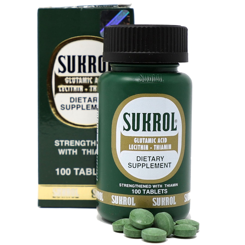 SUKROL, vitamina, mejorar la función cerebral saludable, 100 tabletas, botella