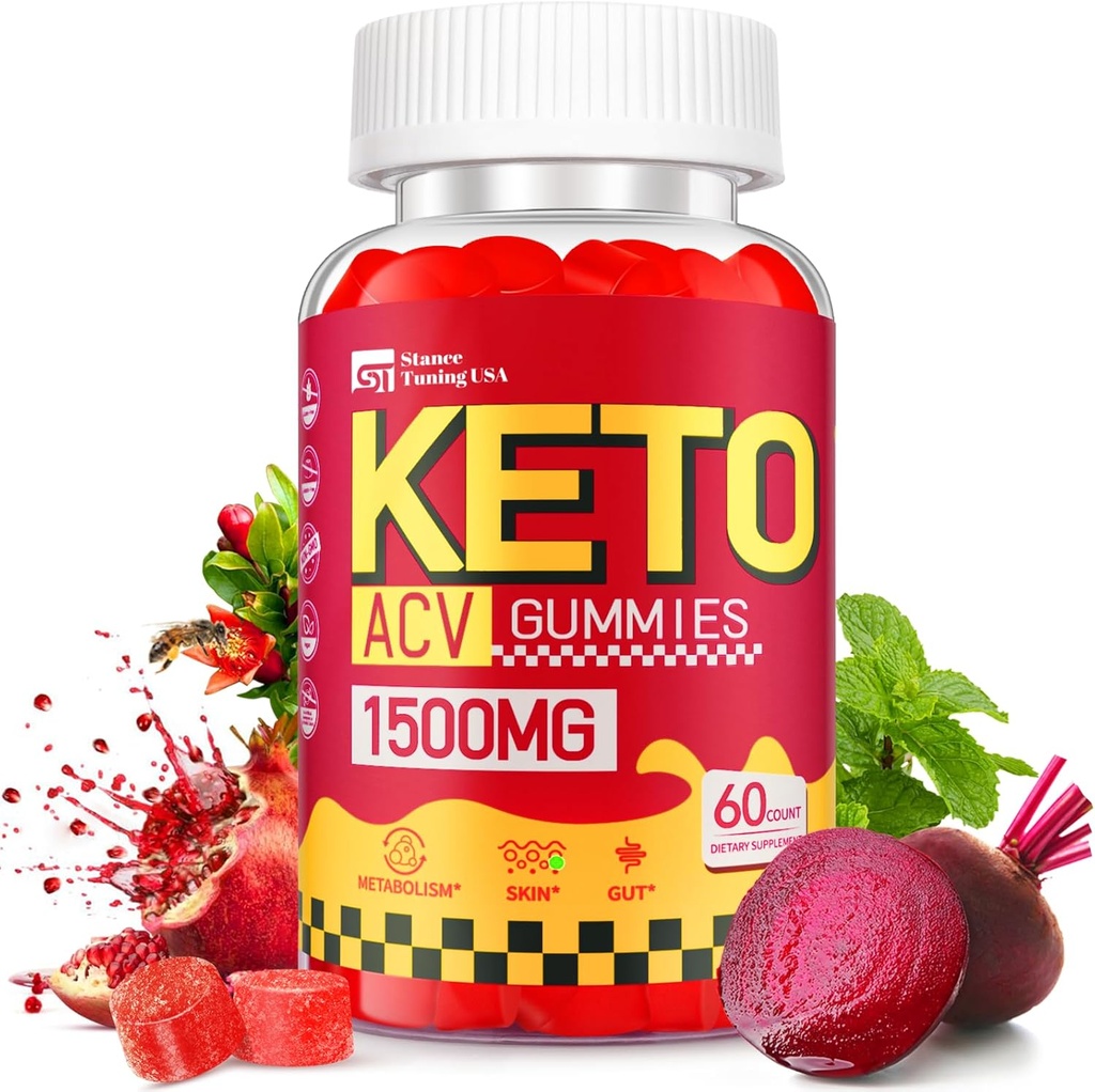Keto ACV Gummies for Weight Loss - Delicious 1500MG Apple Cider Vinegar with Mother, Probiotics, Vitamins B6 &amp; B12 - Sugar Free, Vegan & Non-GMO - Supports Gut Health, Metabolism & Fat Burn for Women