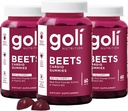 Suplemento nutricional Goli, Beets Cardio Gummy, 180 Conde(3 Pack of 60), 100mg CoQ10 &amp; Beet Root Extract - Gluten-Free, Vegan, Non-GMO, y Gelatin-Free.
