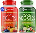 Fruit and Veggies Supplement Vitamins for Men and Women - Super Fruits and Veggies Capsules to Support Balanced Nutrition and Energy Levels - Whole Natural Super Foods 90 Count (Pack of 2)