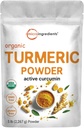 Orgánica Turmeric Powder, 5 Libras ← Rich in Active Curcumin ← Pura Turmeric Suplemento Antioxidante Apoyo para la Salud Conjunta &amp; Inmunitaria ← Non-GMO, Vegan Friendly, India Origin