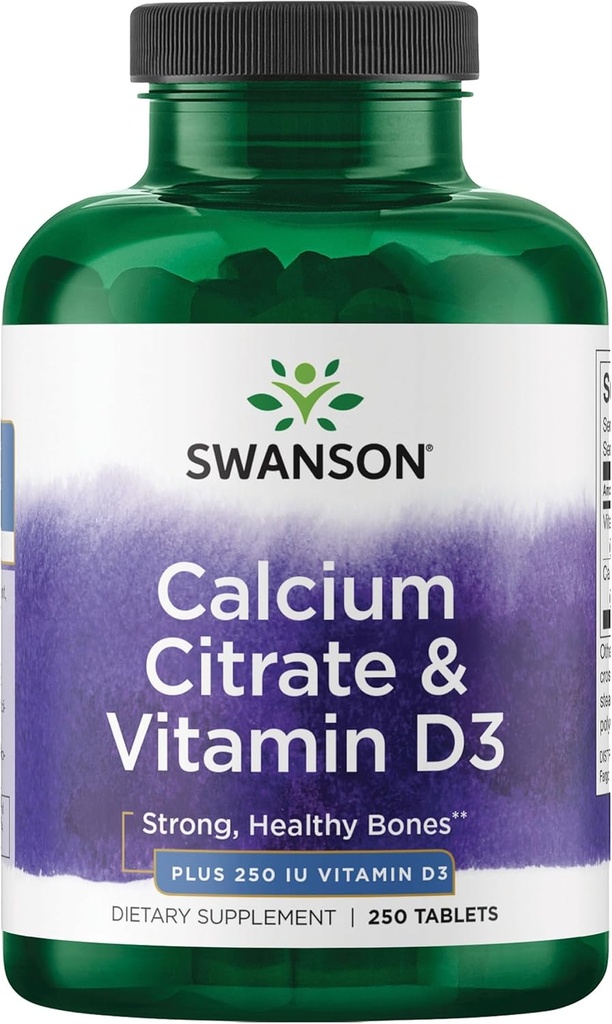 Citrato de calcio Swanson &amp; Vitamina D 250 Tabs