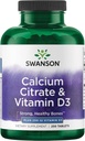Citrato de calcio Swanson &amp; Vitamina D 250 Tabs