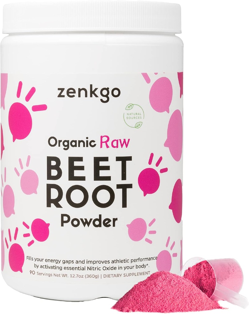 Orgánica Beet Root Juice Powder, del extracto de remolacha cruda, de alta concentración " Potencia superior, Nitritos naturales " Antioxidantes para Detox, Energía, Circulación, Recuperación de entrenamiento, Superalimentos diarios(12.7 Oz)