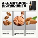 Aceite de barba del bosque de ola - Aceite de barba para hombres barba con vitamina E, Rosemary, aceite de mostaza del castor para hombres negros, suaviza &amp; fortalece aceite de cuidado de barba (Sandalwood, 1oz)