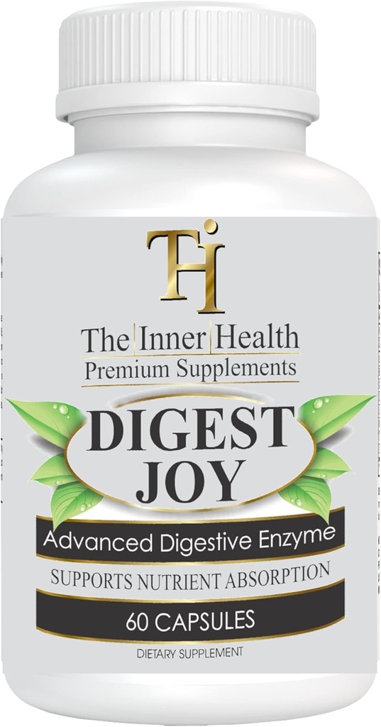 Digest Joy - Advanced Enzyme Blend for Optimal Digestion Support - Amylase, Lipase, Bromelain, Protease,Lactase &amp; Other Enzymes(60 Vegetable Caps)