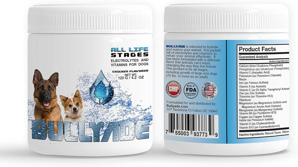 Natural Dog Supplement with 18 Vitamins & Minerals. Mixes with Water or Food. (Chicken)