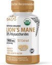 Fusiones de la naturaleza Nutri Leones orgánicos Mane Suplemento cápsulas - 1900 mg, 10:1 Doble Extracción, 120 Conde - Extracto de hongos (Fruiting Body) - Tercera Parte testado