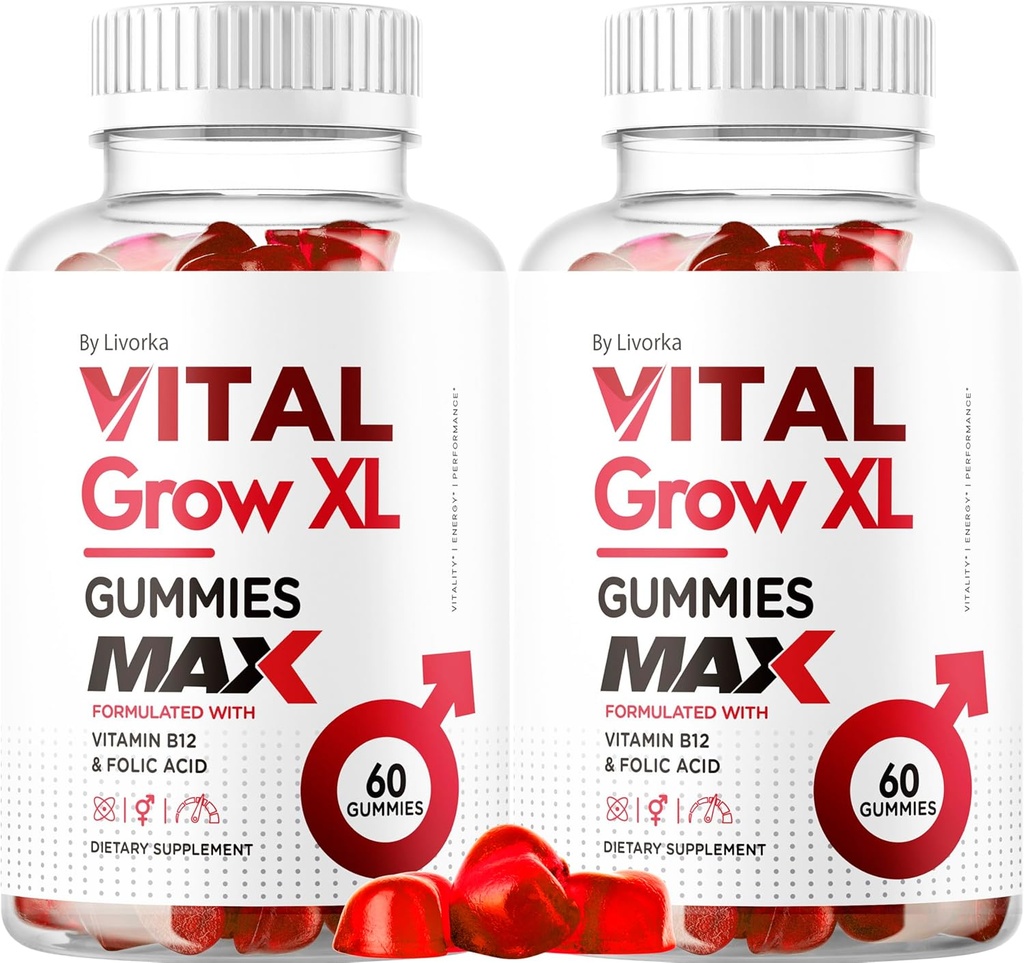 (2 Pack) Vital Grow XL Male Gummies - Hombres Performance Gummies 1050MG Vital GrowXL Blend, Vital Growth Gummy Advanced Gomitas Fórmula, 120 Gummies para 2 meses