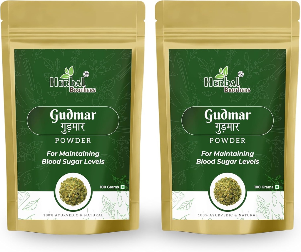Gudmar Powder/Churn - un polvo ayurvédico Enriquecido con nutrientes esenciales (100 gm) Pack de 2