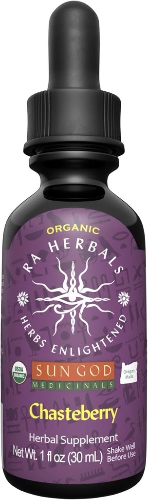 Ra Herbals Organic Chasteberry Extract ← Vitex Agnus-Castus Herbal Tincture ← Mujer Hormonal Balance " Menstrual Support ← USDA Organic, Vegan, Liquid Drops ← 1 fl oz