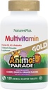 Natures Plus Animal Parade Gold Children's Multivitamin - Cereza surtida, Orange &amp; Grape Flavors - 120 Chewable Animal-Shaped Tablets - Vegetariano, Gluten Gratis - 60 Servings
