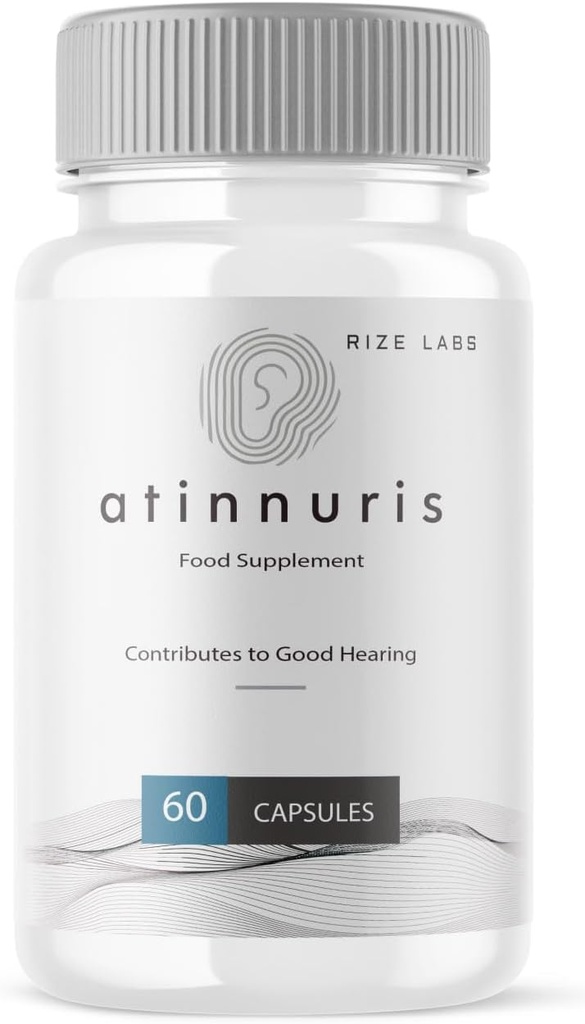 rize labs Atinnuris Capsules, Suplemento dietético para ayudar a calmar los nervios del oído, apoyar el oído saludable, píldoras avanzadas de la fórmula (60 cápsulas)