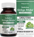 AsiActive Ginkgo Biloba con GinkgoSelect® Phytosome ← Absorción mejorada clínicamente estudiada para el cerebro, el corazón y el soporte de memoria – 180 mg – Ayuda a mantener la circulación " Salud cognitiva (60 cápsulas)