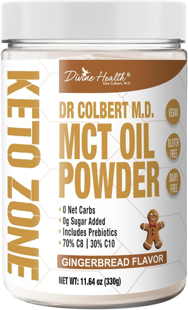 Salud Divina Keto Zone® MCT Oil Powder Silencio Gingerbread Silencio 330 G Silencio 30 Day Supply  Dr. Colbert's Keto Zone Diet Book  WordPress Coffee Creamer ← 70% C8 30% C10 Silencio 0 Net Carbs