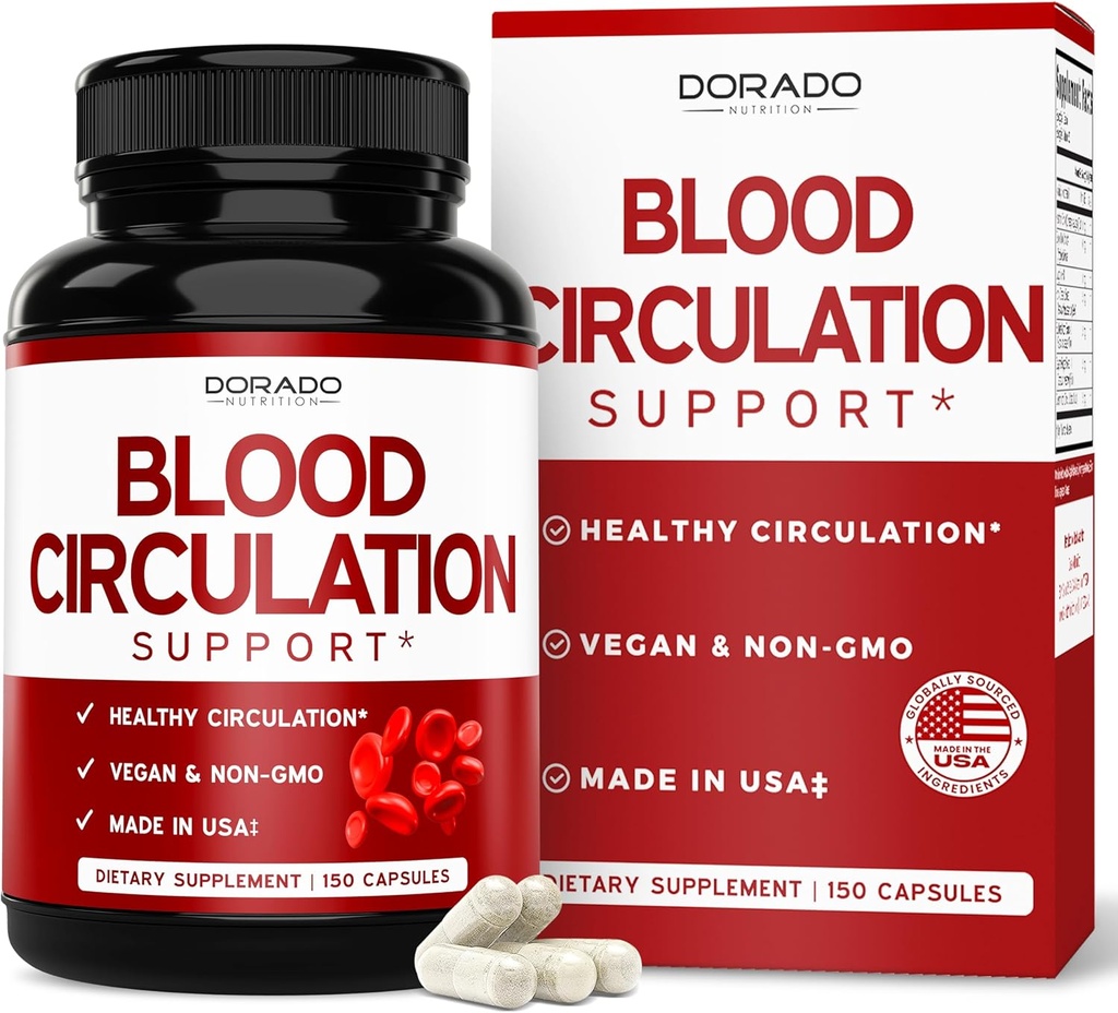 Blood Circulation Supplements with Diosmin & More (150 Capsules) Blood Flow Supplements for Men & Women - Spider & Varicose Veins for Legs Support - Vegan & Non GMO - 3rd Party Tested - USA Made