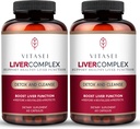 VITASEI Liver Cleanse Detox &amp; Repair, Liver Complex W/Milk Thistle Extract, Garcinia, Curcumin C3, Support Herbal Dietary Supplement, Detox Formula for Women &amp; Men, 60 Capsule (Pack of 2)