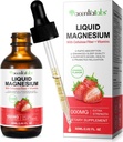 Magnesio Glycinate Liquid,Liquid Magnesium 1000Mg, gotas de magnesio, Suplemento de magnesio líquido, con fibra de celulosa, Vitamina B6, C, D, Zinc, Salud Digestiva,Promotes Relax,No Sugar,2 Fl Oz