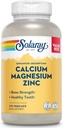 SOLARAY Calcio Magnesio Zinc Suplemento - con Calcio 1000mg, Magnesio 500mg - Hueso Salud, Función Musculo, Salud del Corazón y Soporte Inmunitario - Vegan, 60 Días Garantía, 68 Servimientos, 275 VegCaps
