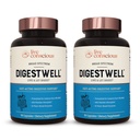 Live Conscious DigestWell Asistencia Inmediata - Soporte Digestivo Activo ← Enzyme Broad Spectrum, Probiótico " Herbal Fórmula - Disminuye Gas " Todos los días - 90 cápsulas (2-Pack)