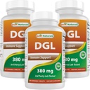 Mejores Naturales DGL Chewable 380 mg 180 Tabletas (180 Cuenta (Pack of 3))