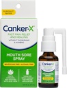 Canker-X Mouth Sore Spray, Oral Pain Relief from Canker Sores, Burns &amp; More, No Burning & Numbing, Benzocaine-Free &amp; Alcohol-Free Mouth Ulcer Treatment, Targeted Spray Nozzle, 0.51 Fl. Oz.