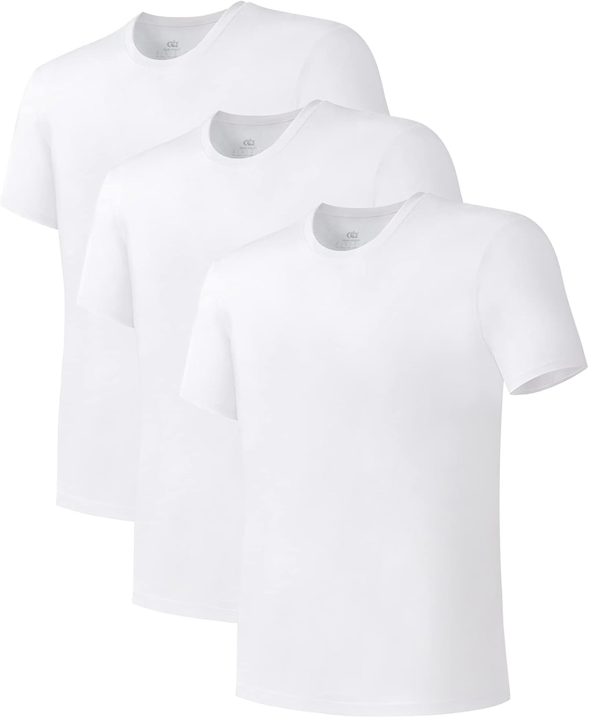 DAVID ARCHY Camisetas de hombre camiseta de algodón de algodón de algodón suave camiseta de mezcla de ropa interior de cuello o V Neck Tees 3 Pack