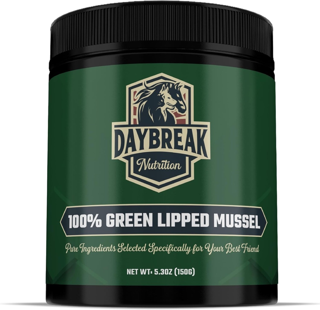 Pure Green Lipped Mussel Powder for Dogs and Cats - 100% New Zealand Green Lipped Mussels - Anti Inflammatory Supplement &amp; Vitamins to Help Your Pet Deal with Arthritis, Joint Pain Relief - 150 Grams