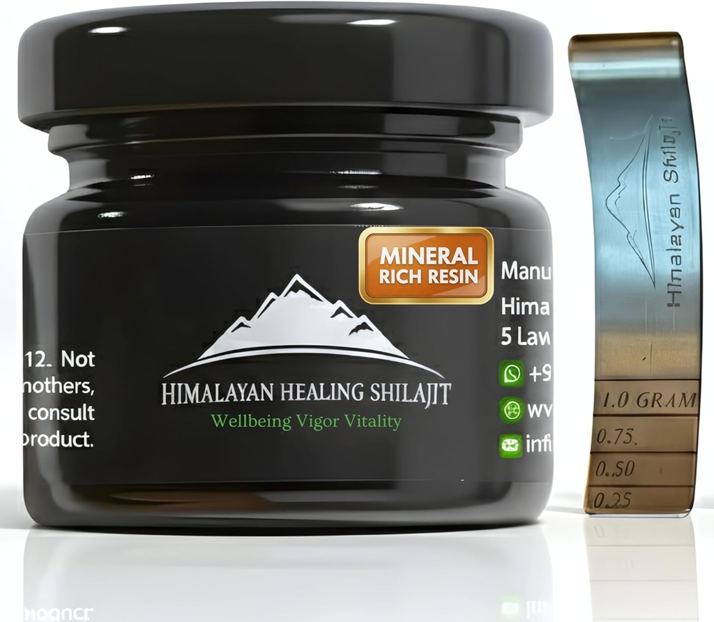Oro Grado Himalayan Shilajit Resin Para Hombres &amp; Mujeres ← 500MG Max Potency ← Lab Tested 100% Organic Shilajit With 85+ Trace Minerals & Fulvic Acid For Focus, Energy And Immunity 30 Gram