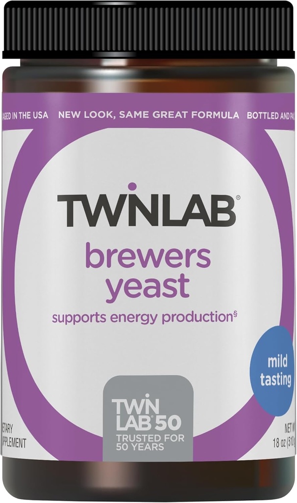 Levaduras Twinlab - con Proteína Vegan, Vitaminas, Minerales, Aminoácidos y Elementos Trace - Vitaminas Hombres y Mujeres con Levaduras Nutricionales - 18 oz